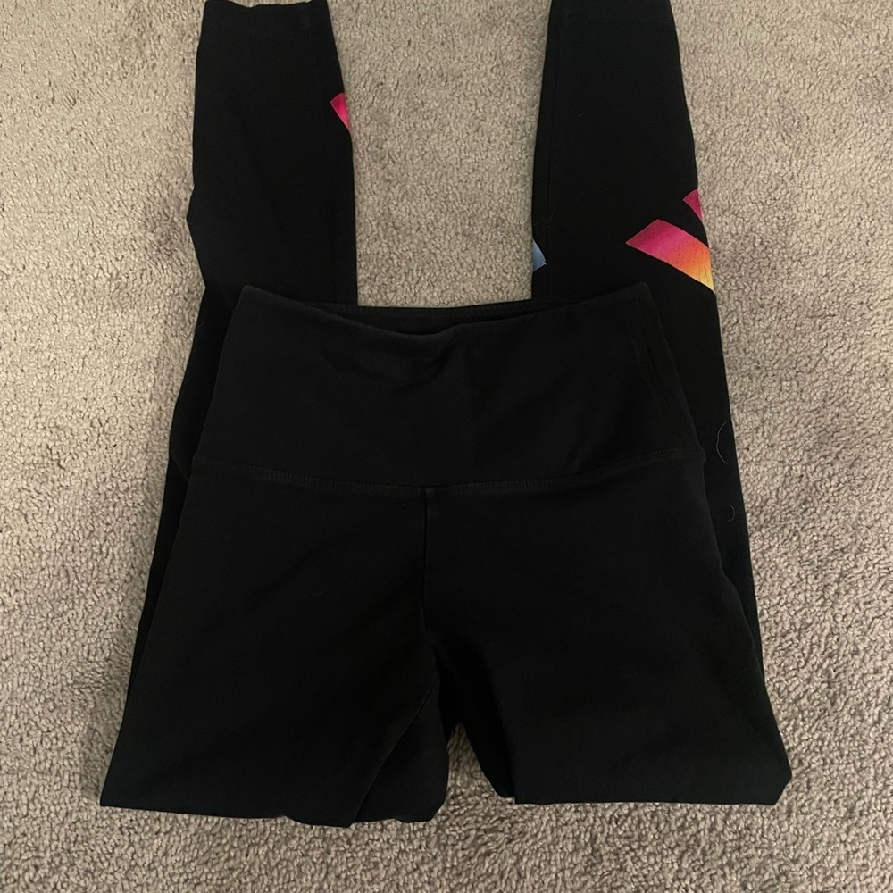 Victoria's Secret Black Leggings with Colorful Accents - Picture 2 of 4
